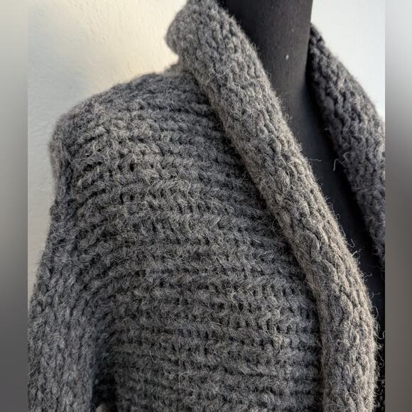 Raquel Allegra Alpaca Open Cardigan Boho Handmade Fringe size 0 - Picture 3 of 15